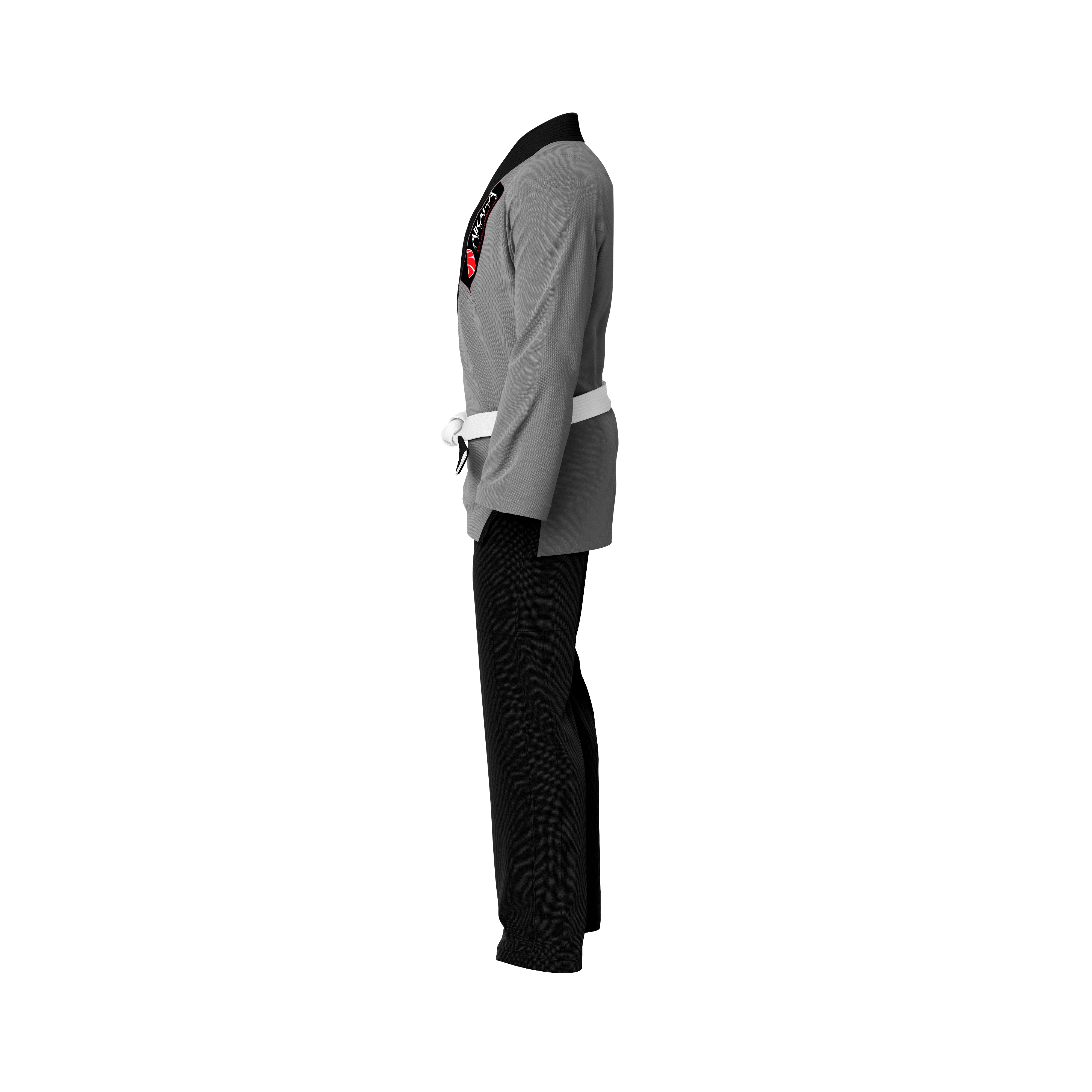 AIKAWA BASIC BRAZILIAN JIU JITSU GI GREY WITH BLACK PENTS AIKAWA BASIC BRAZILIAN JIU JITSU GI GREY WITH BLACK PENTS